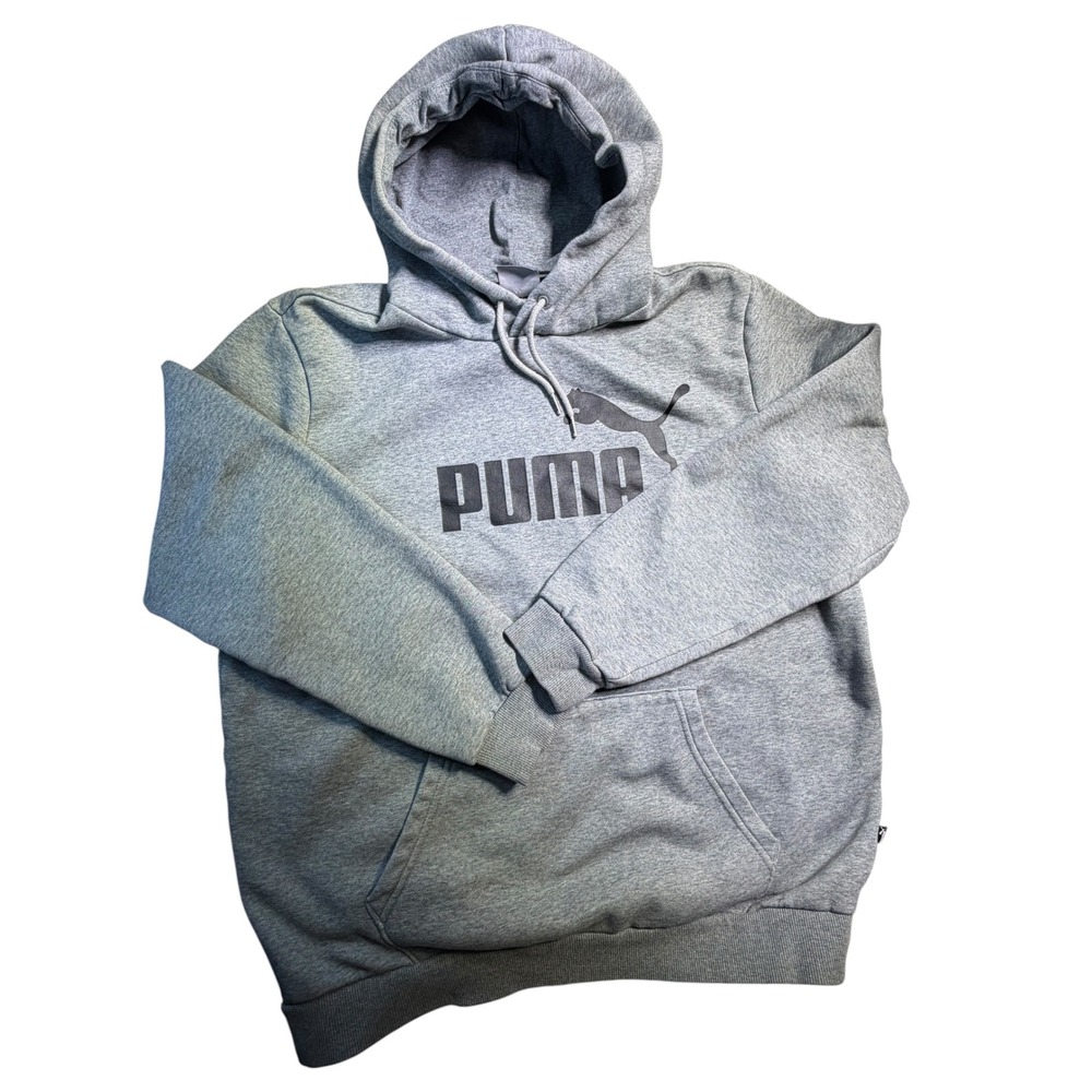 Puma Essentials Logo Pullover Hoodie Grey Heather Large‎